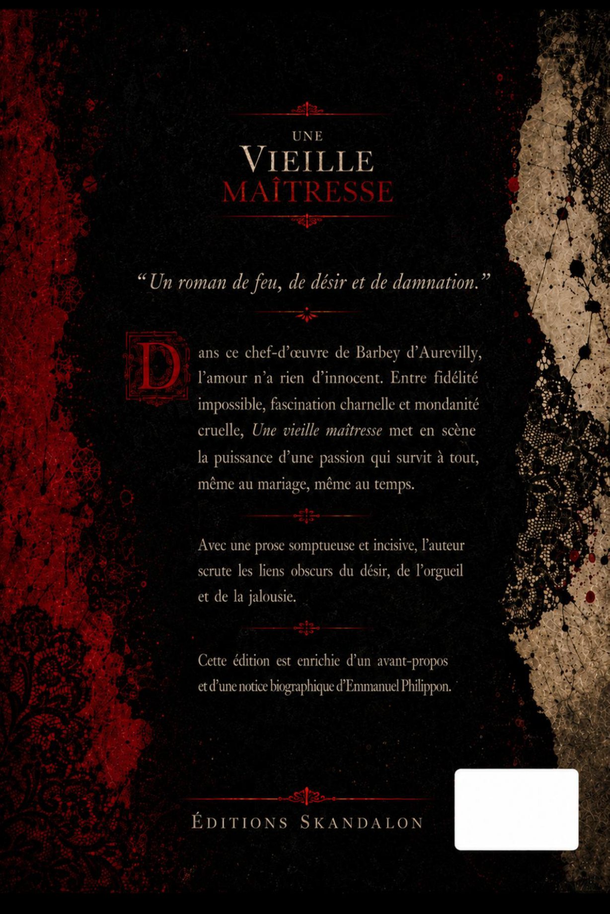 Quatrième de couverture de Une Vieille Maitresse